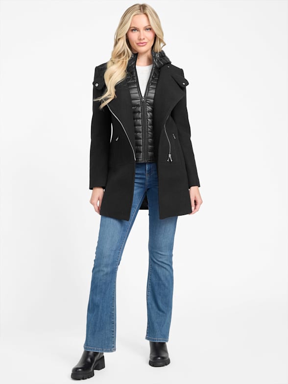 Guess peacoat with hood hot sale
