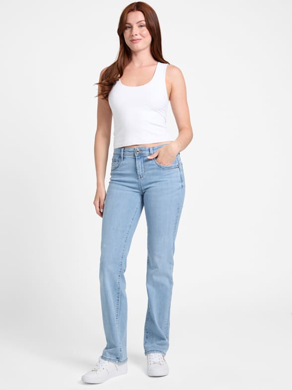 デニム・ジーパン   JEANS Woman Jeans White J20J225511 1AA Sandie Denim Wide Leg Pants | GUESS Factory