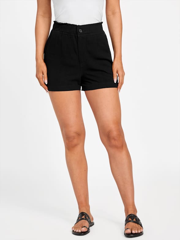 ショートパンツ OFF WHITE Women Shorts  Burmudas OWCH025S25FLE0010701 Black Women's Casual Beach Cropped Flowy Summer Shorts with Lace
