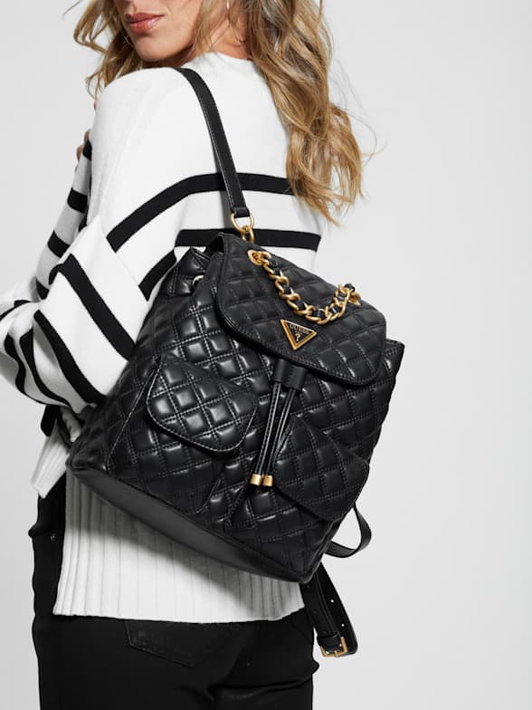 City Quilted Backpack in Black