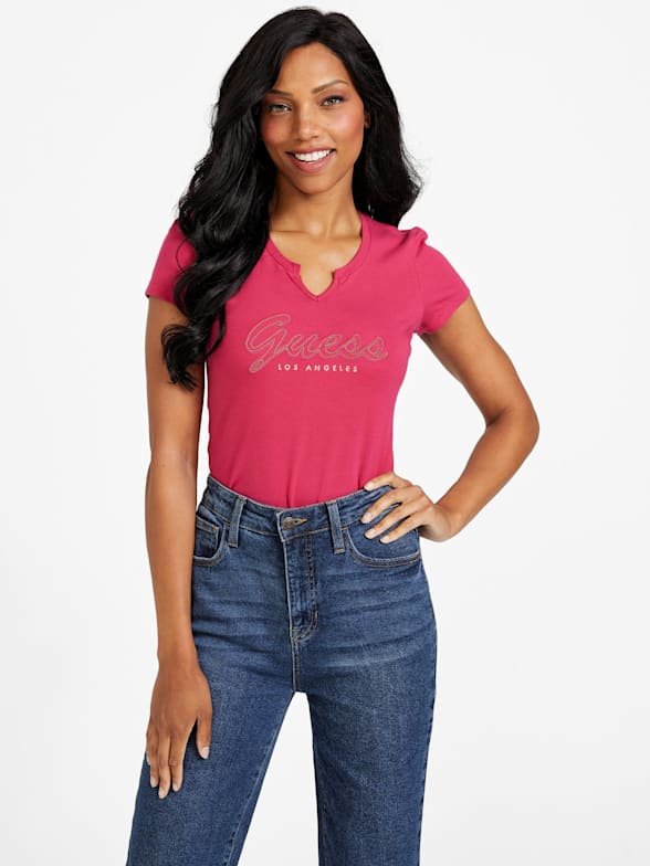 Guess t shirt women's sale hot sale