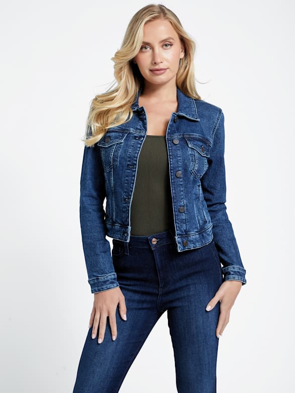 Guess jean jacket womens outlet
