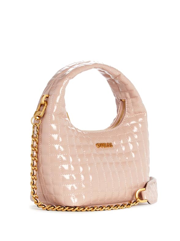 GUESS G Lux Quilted Crossbody Flap Hobo Bag Handbag 