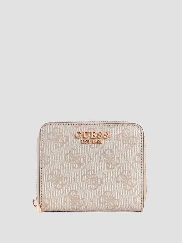 Daisy Rose Trifold RFID Blocking Wallet - PU Vegan Leather Multi Card Holder Organizer Small - Cream Checkered, Adult Unisex, Size: One Size