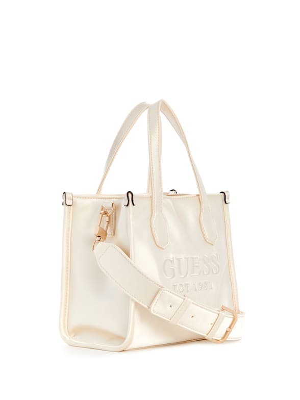 Guess white tote sale bags