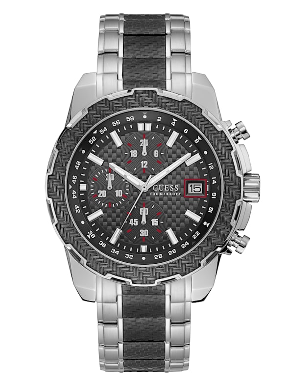 限定お買い得商品 Chronograph Black And Silver-Tone Watch Factory GUESS | その他