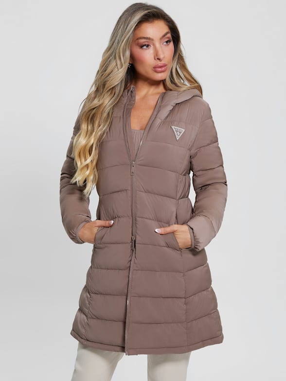 JAC JOSSA KHAKI LONGLINE PUFFER JACKET  Puffer coat outfit, Puffer jacket  women, Sleeveless puffer