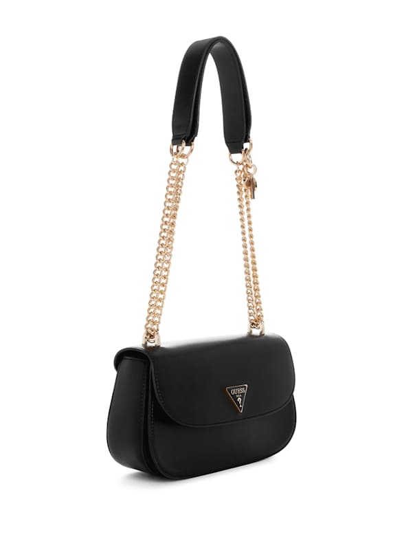 Guess black leather handbag sales