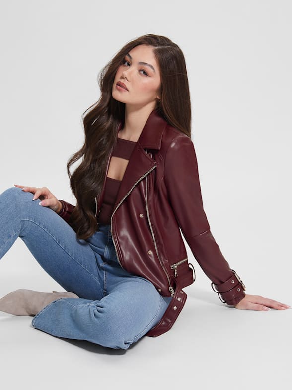 Guess women's leather jacket new arrivals