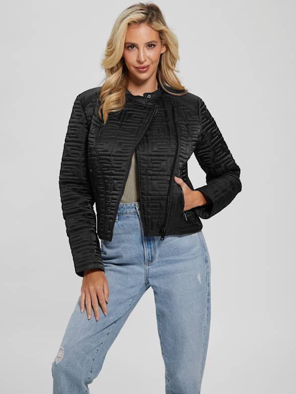 Shop Women s Jackets and Coats Leather Puffer Deals GUESS CA