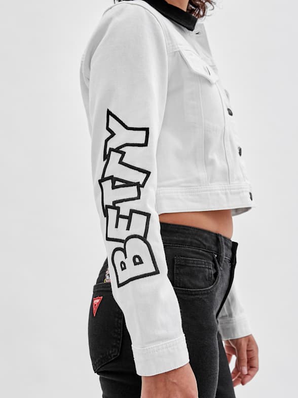 Guess white denim jacket shop