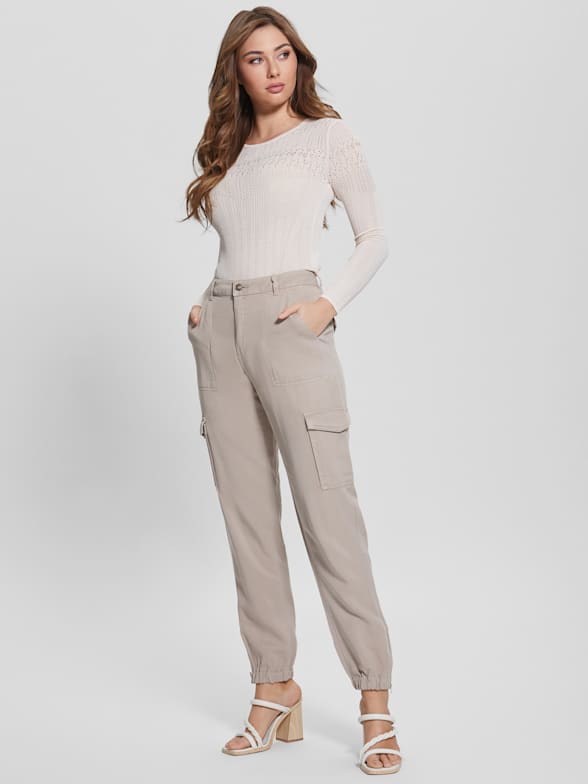 Tan jogger pants womens clearance