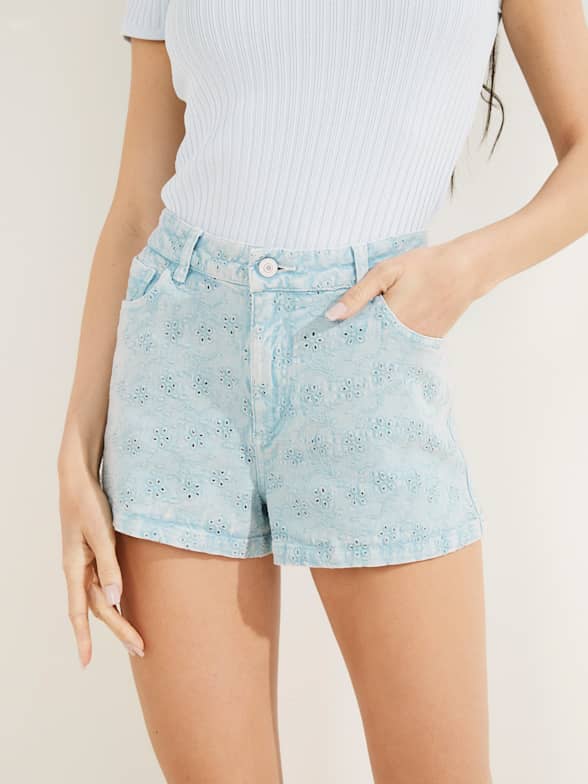 Women S Shorts High Waisted Jean Bike Shorts Guess