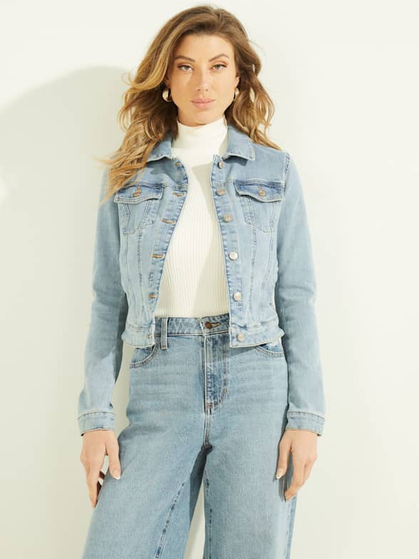 YYDGH Denim Jacket for Women 2023 Crop Jean Jackets Button Up