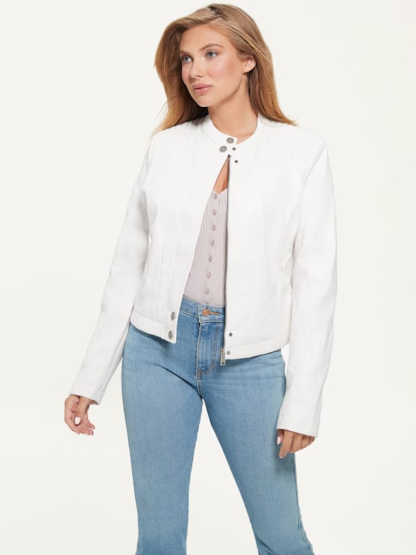 Guess leather moto jacket outlet