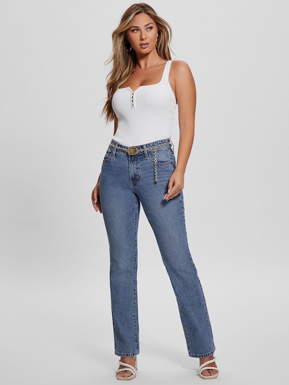 Jeans Básico Tiro Alto Mujer Guess