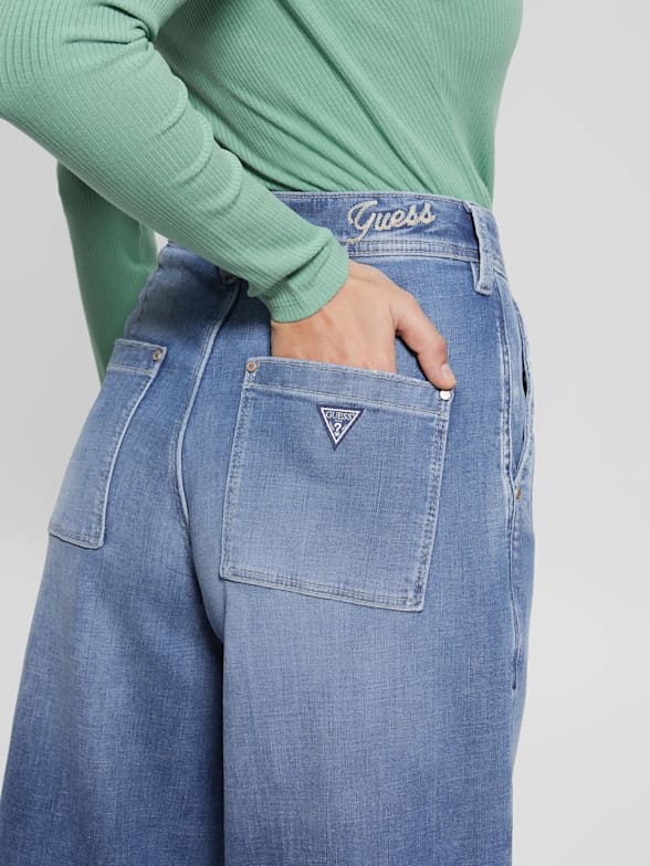 Pantalones de mezclilla para mujer Guess recortados con cigarrillos 24