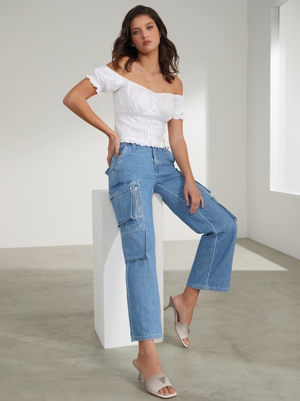 Guess striped pants sale