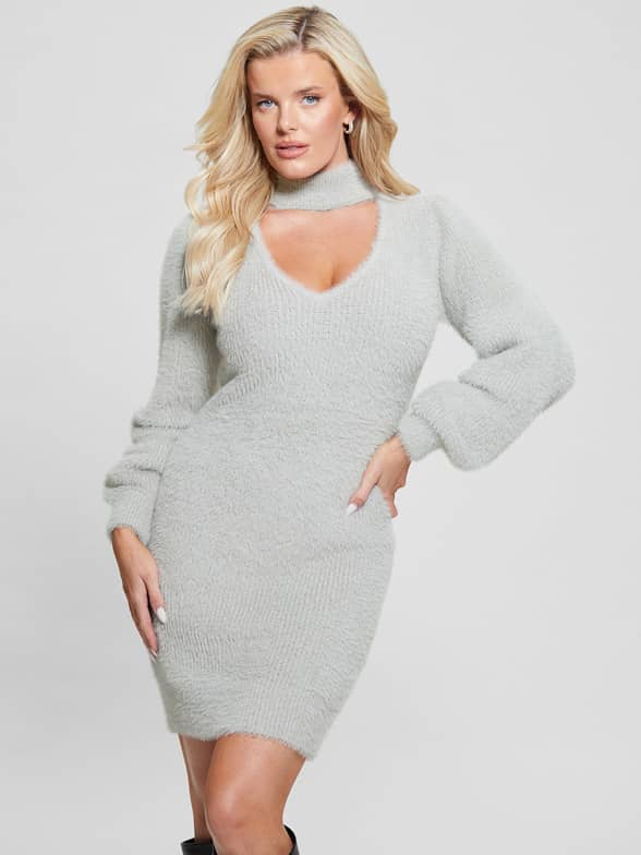 Women's Ribbed Midi Sweater Dress, Women's Clearance