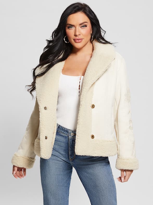 GUESS Faux-Fur Lined Denim Jacket - Macy's