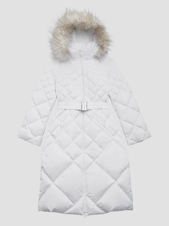 Long down jacket with faux fur guess hotsell