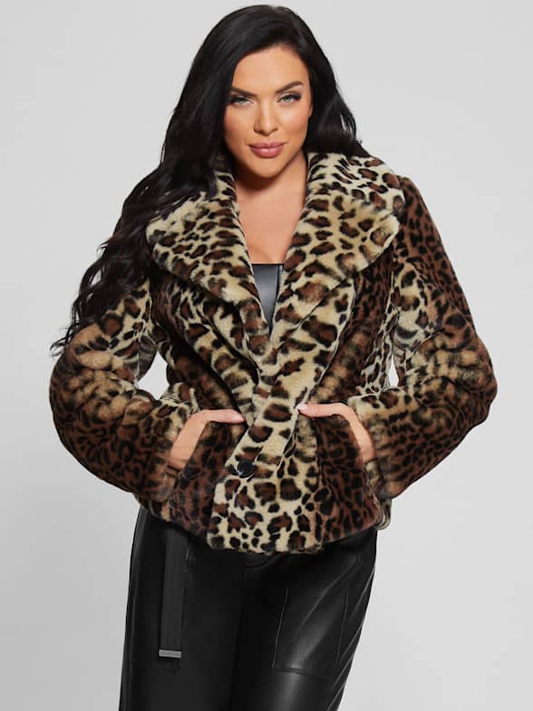 Fur coat cheap guess