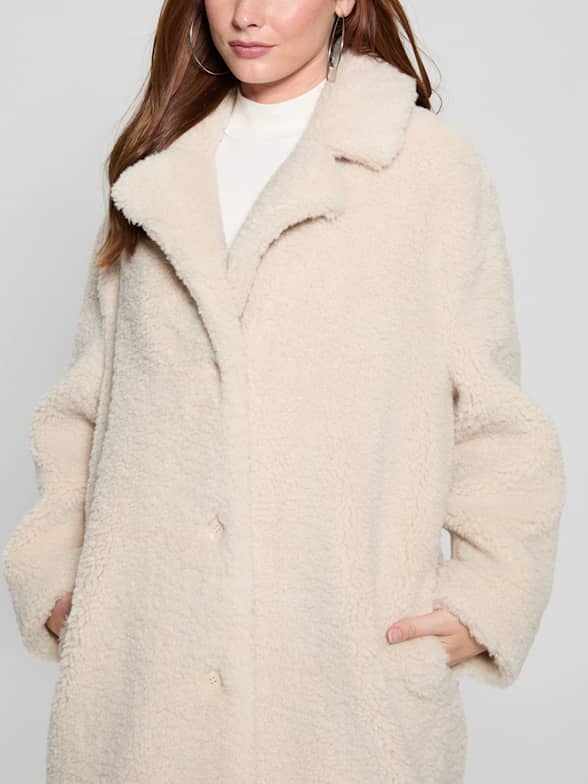Guess fur coat top