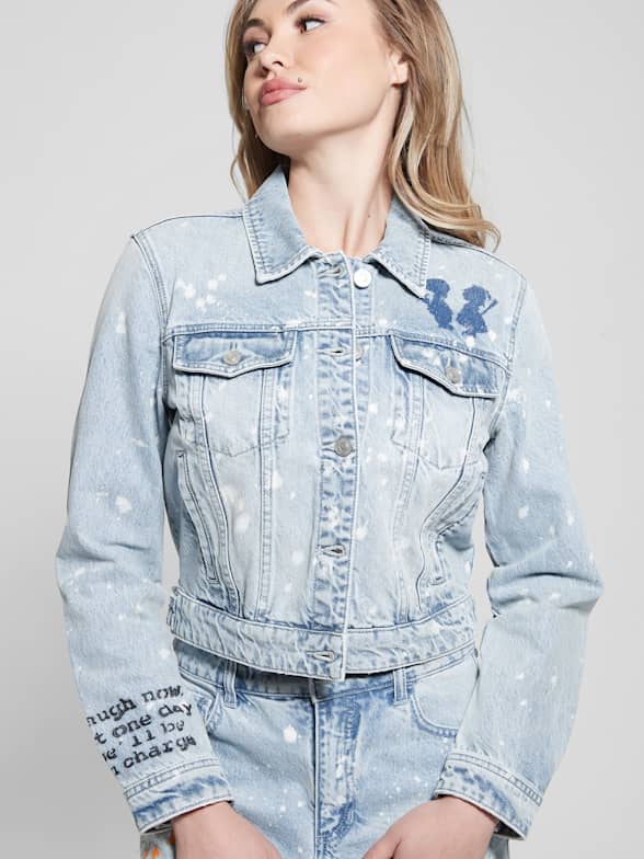 Denim jacket women guess Clearance