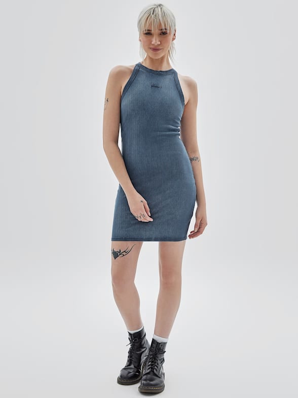 Guess t shirt dress striped sales