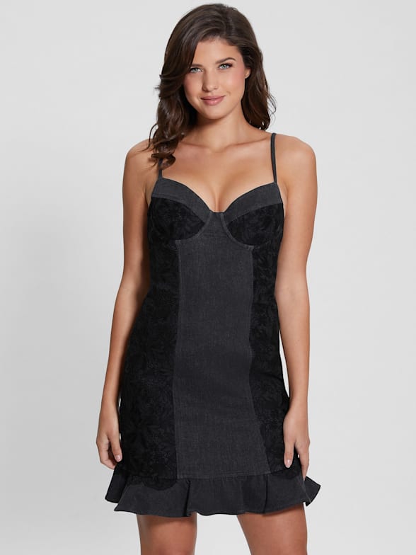 GUESS Women's Ruffled Strapless Mini Dress – Price Lane Clearance