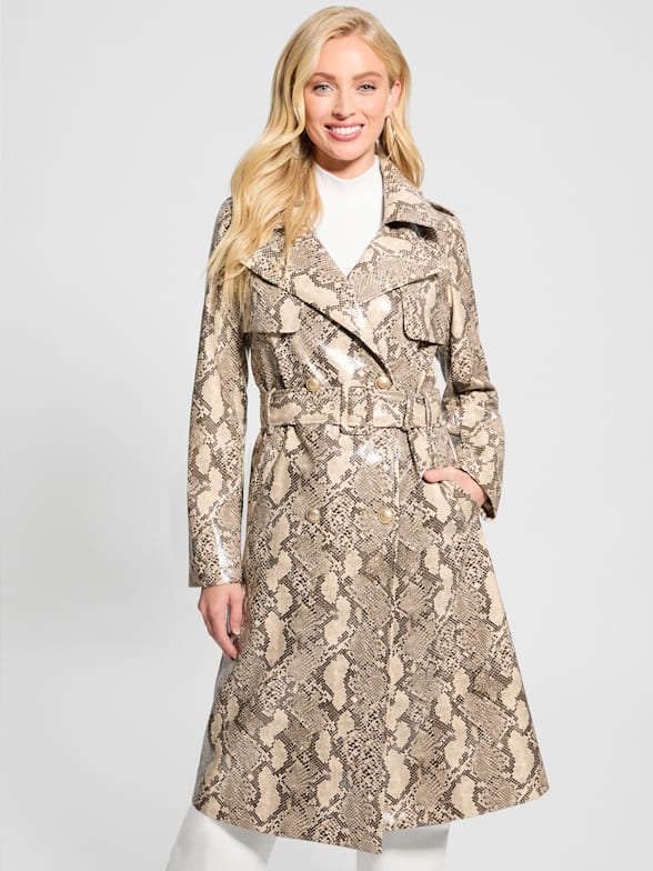 Guess twill asymmetrical fit and flare coat clearance
