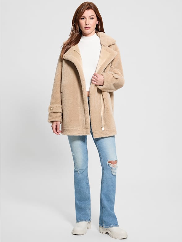 Guess sheepskin jacket store