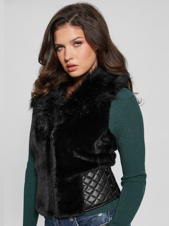 Guess faux fur gilet best sale