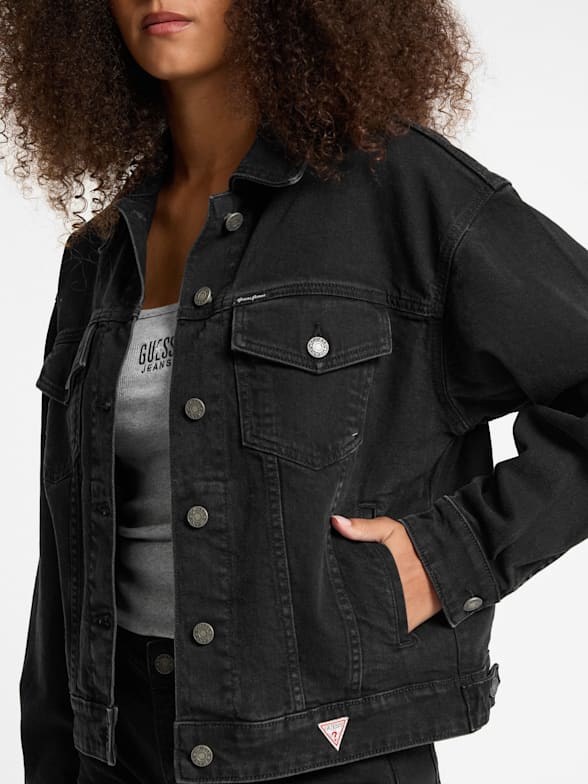 Guess denim trucker jacket sales