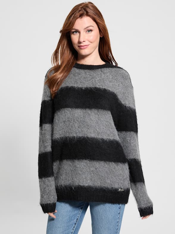 Guess striped sweater on sale