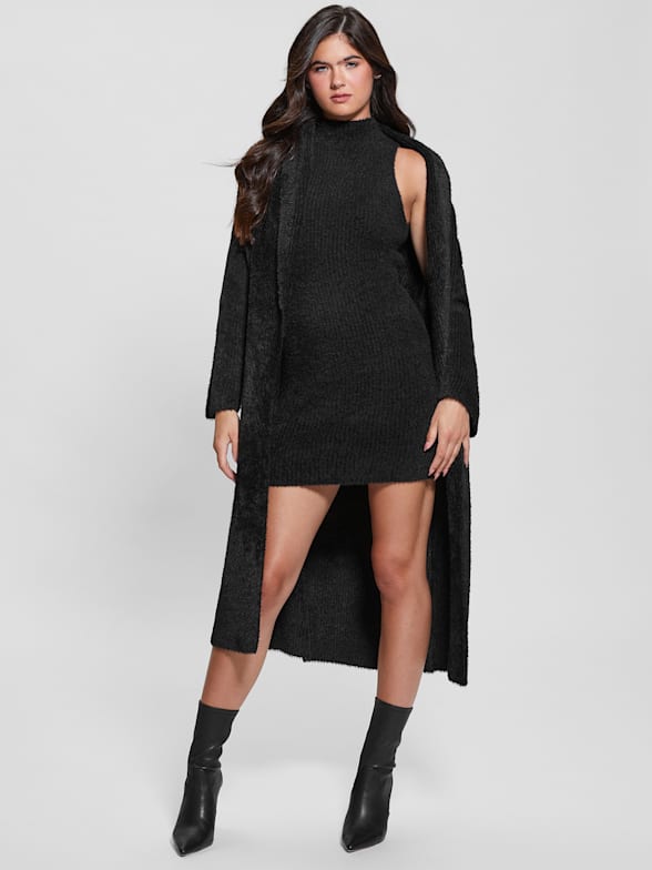 Black fuzzy sweater dress shop
