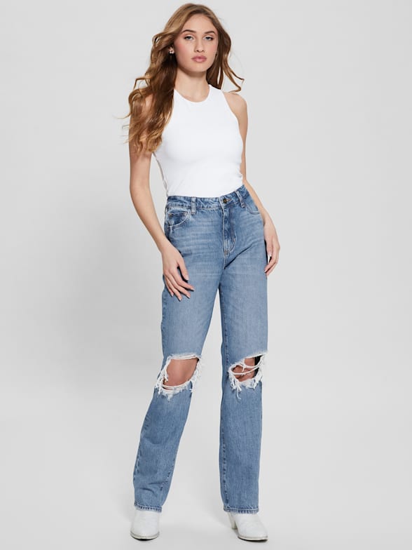 Women's Light Distressed Skinny Jeans - Sexy Mama