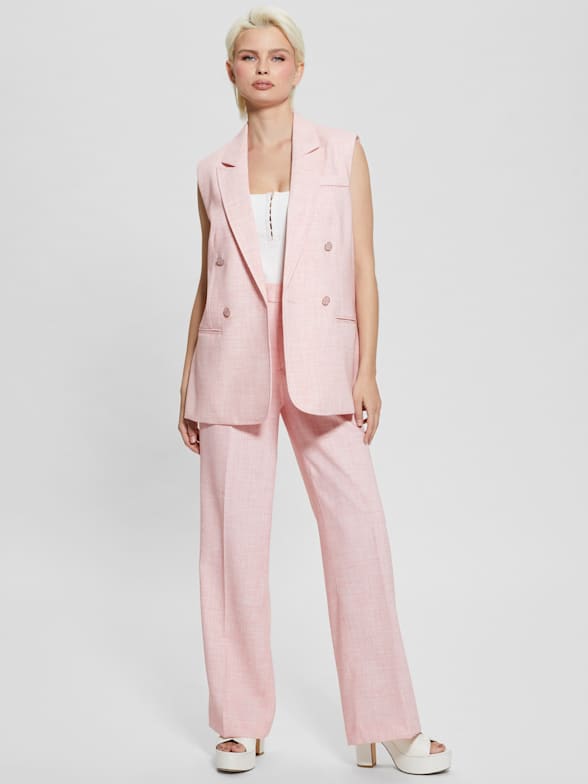 Pink Long Suit Jacket Vest Pants, Woman Designer Blazer Pantsuit Set Modern  Look for Smart Casual/ Formal/ Event Party/ Gift for Her -  Israel