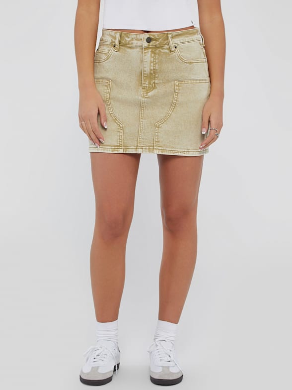 Guess Originals tennis skirt in light wash denim