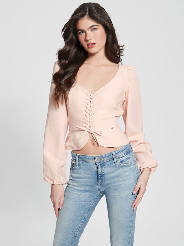 GUESS Collena Lace Crop Top, $69, GUESS