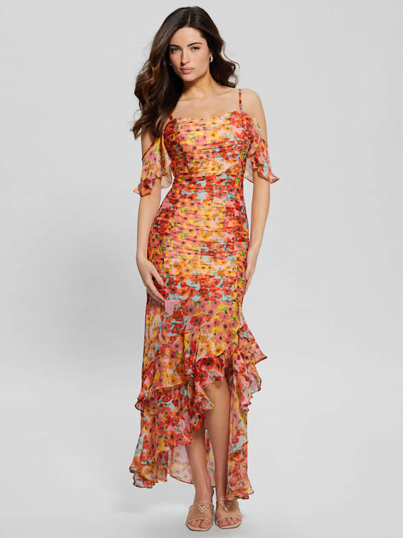 Guess farrah ruffle dress 2025