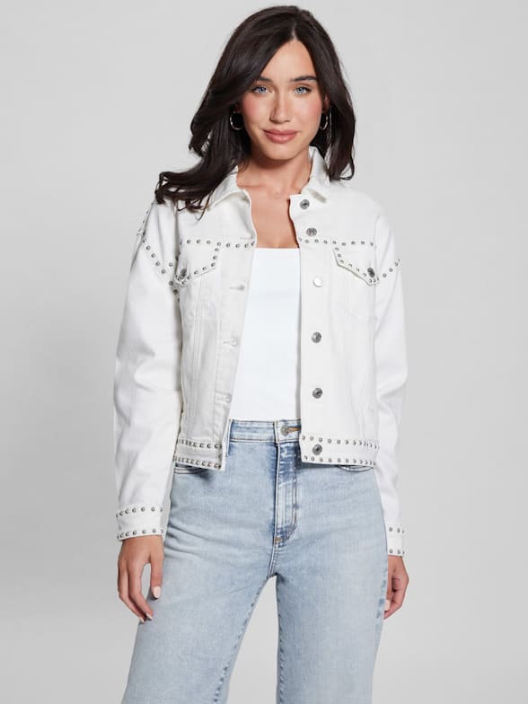 Guess white denim jacket cheap