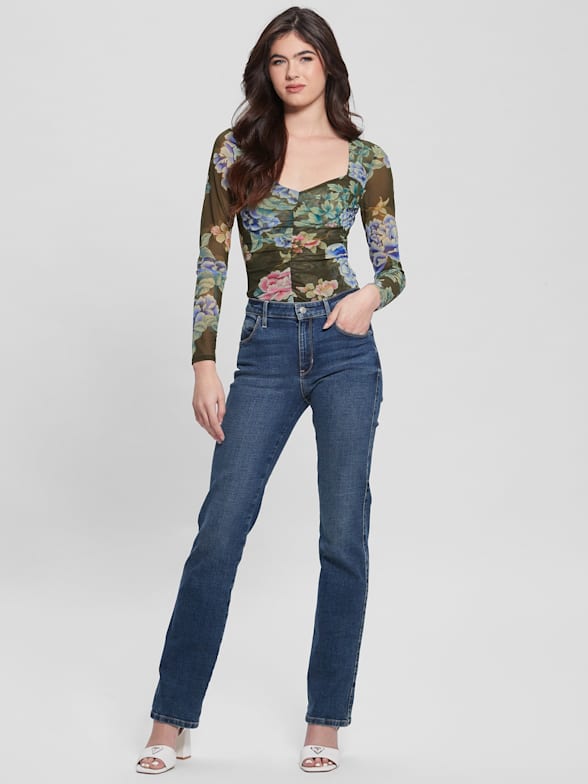 Guess womens Long Sleeve Luisa Mesh Printed BodysuitShirt : :  Clothing, Shoes & Accessories