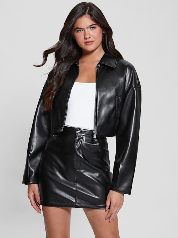 Women s Leather Jackets GUESS Canada