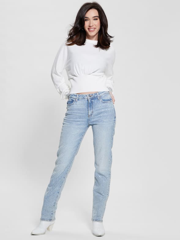 Acid-washed purple carpenter jean, Guess, Women's Straight Leg Jeans  Online