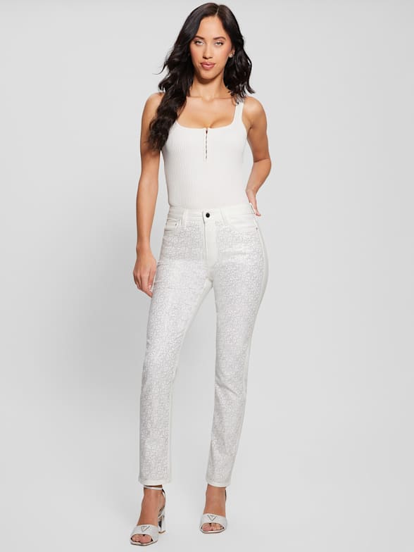 Guess AGGIE LONG PANT Beige - Free Delivery with  ! -  Clothing jogging bottoms Women £ 66.30