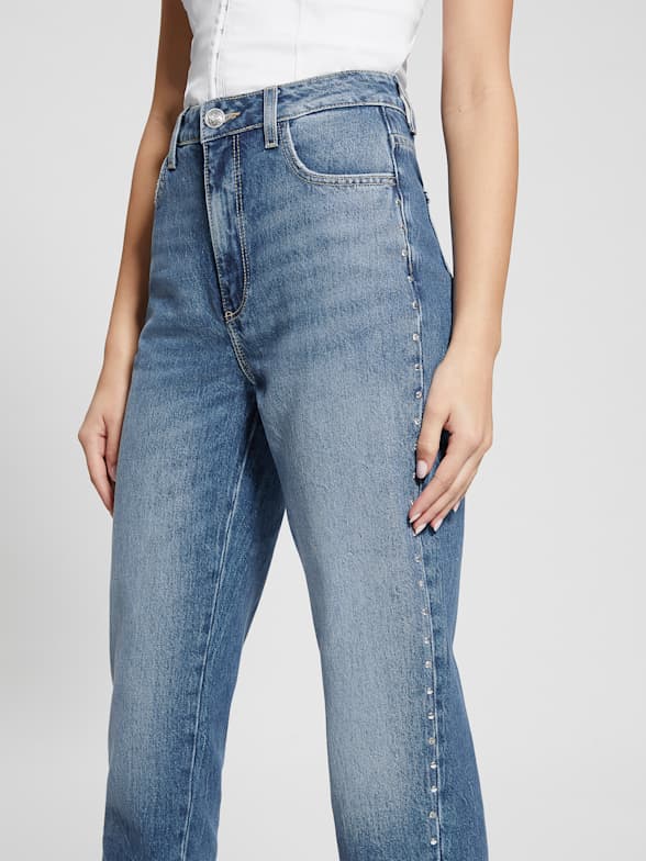 Eco Crystal Rip-and-Repair Mom Jeans