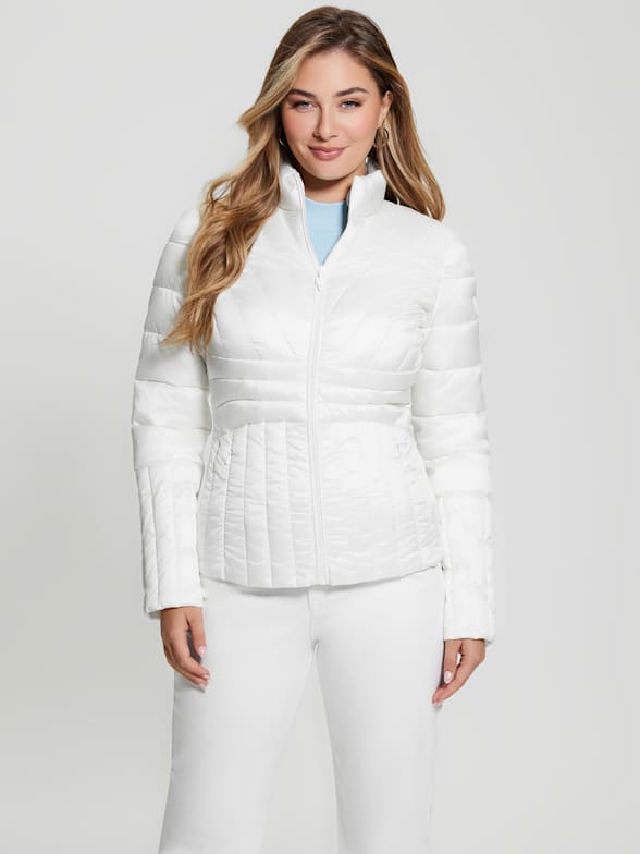 Guess white jacket women's hotsell