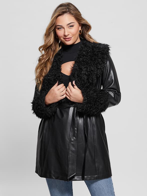 Blouson cuir guess femme hot sale