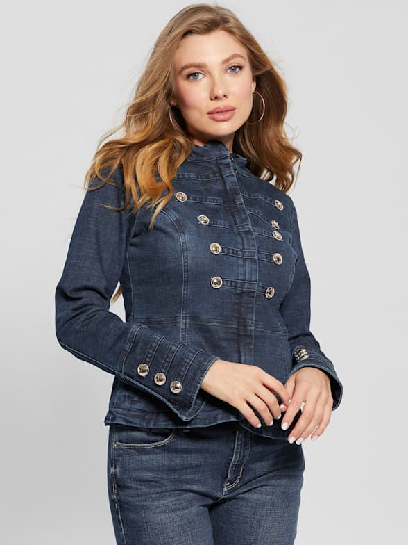 Guess denim clearance peplum jacket